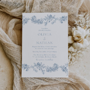 Vintage Elegance: Classic Floral Wedding Magnetic Invitation