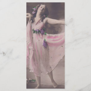 Vintage Elegance in Pink Floral Dress Bookmark Menu
