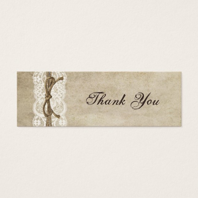 Vintage Elegance Lace on Twine Bombonaiare Tag (Front)