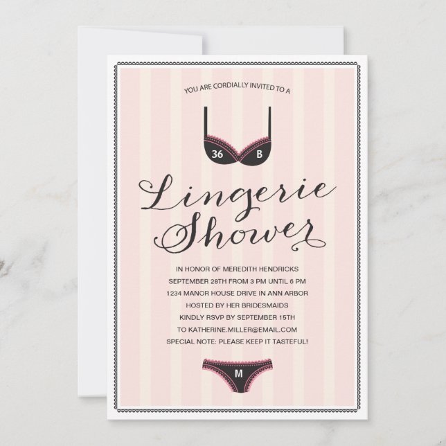 Vintage Elegance | Lingerie Bridal Shower Invite (Front)