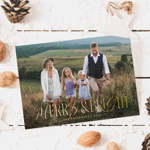 Vintage Elegance Merry & Bright Christmas Photo