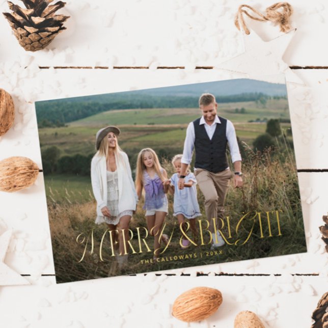 Vintage Elegance Merry & Bright Christmas Photo (Creator Uploaded)