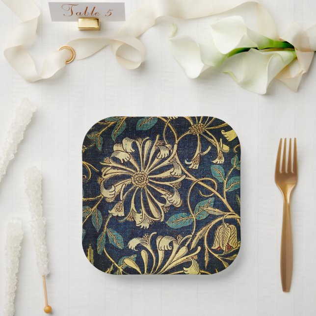 Vintage Elegance on Your Table: Honeysuckle Paper Plate (Wedding)