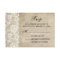 Vintage Elegance Ribbon on Lace Wedding RSVP card