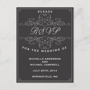 VINTAGE ELEGANCE RSVP POSTCARD