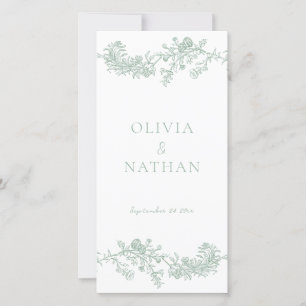 Vintage Elegance Sage Green Wedding Program