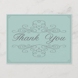 Vintage Elegance   Thank You Postcard