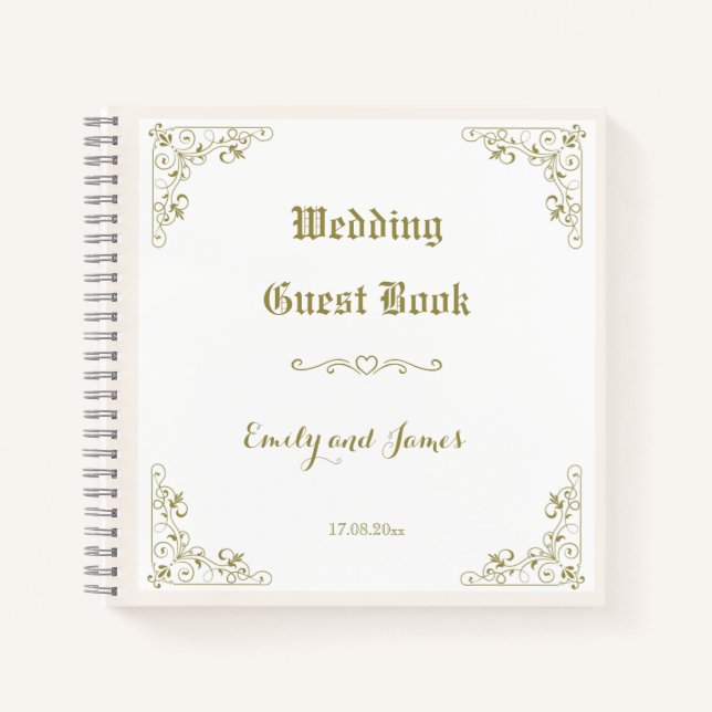 Vintage Elegance Wedding Guest Book (Front)