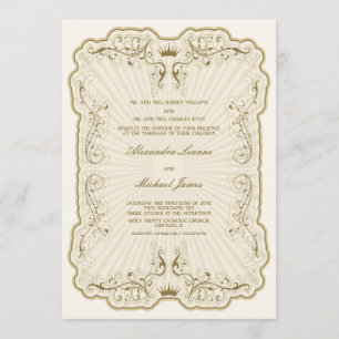 Vintage Elegance Wedding Invitations {Gold}
