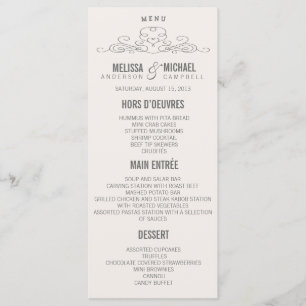 VINTAGE ELEGANCE WEDDING MENU