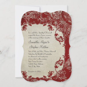 Vintage Elegance Wedding Toile Floral Damask Invitation