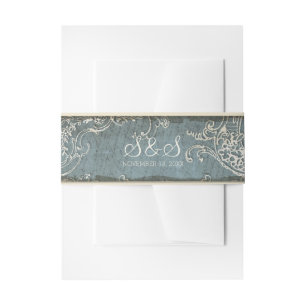 Vintage Elegance Wedding Toile Invite Belly Band Invitation Belly Band