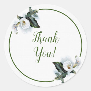 Vintage Elegance White Calla Lily Classic Round Sticker