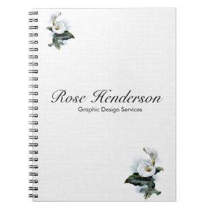 Vintage Elegance White Calla Lily Notebook