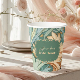 Vintage Elegance William Morris Floral Bridal Paper Cups