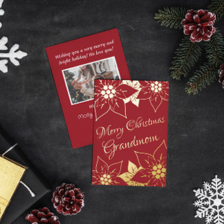 Vintage Elegand Red Merry Christmas Grandmom