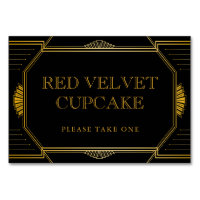 Vintage Elegant Art Deco Black Gold Food Label Tab