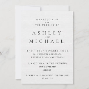 VINTAGE ELEGANT ART DECO Black & White Wedding Invitation