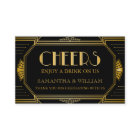 Vintage Elegant Art Deco Gold Wedding Drink Ticket