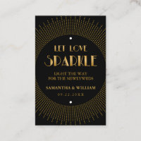 Vintage Elegant Art Deco Gold Wedding Send-Off Tag