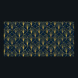 Vintage elegant Art Deco style seamless pattern wi Poster<br><div class="desc">Vintage elegant Art Deco style seamless pattern with fan shape golden motifs on dark blue background. Geometric abstract texture pattern.</div>