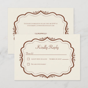 Vintage Elegant Autumn Wedding Response Card