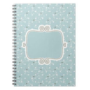 Vintage,elegant,baby blue,damask,antique,chic,read spiral notebook