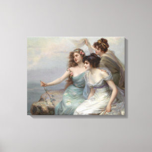 Vintage Elegant Beautiful Ladies Canvas Print