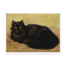 Vintage Elegant Black Persian Cat Portrait