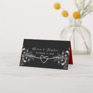Vintage Elegant Black Wedding Place Card