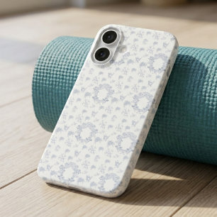 Vintage Elegant Blue Toile Pattern iPhone 16 Case
