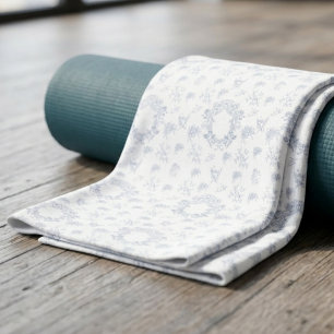 Vintage Elegant Blue Toile Pattern Hand Towel