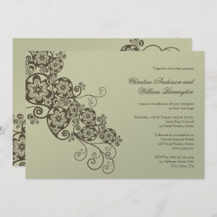 Vintage Elegant Boho Floral Paisley Wedding Invite