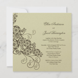 Vintage Elegant Boho Floral Paisley Wedding Invite