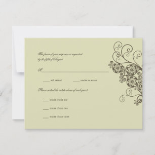 Vintage Elegant Boho Floral Paisley Wedding RSVP Card