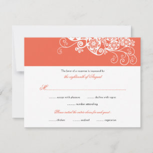 Vintage Elegant Boho Floral Paisley Wedding RSVP Card