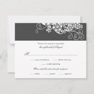 Vintage Elegant Boho Floral Paisley Wedding RSVP Card