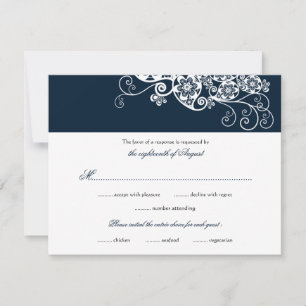 Vintage Elegant Boho Floral Paisley Wedding RSVP Card