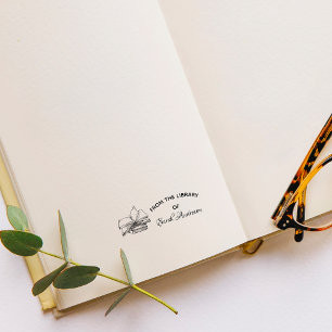 Vintage Elegant Books From The Library Of Self-inking Stamp
