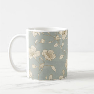 Vintage Elegant Botanical Line Art  Coffee Mug