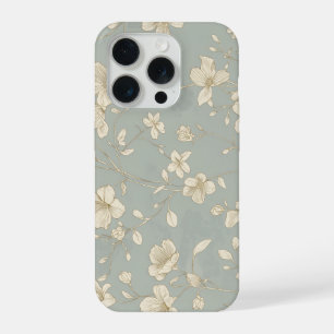 Vintage Elegant Botanical Line Art iPhone 15 Pro Case