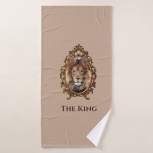 Vintage Elegant Brown Lion King Retro Dads Bath Towel Set