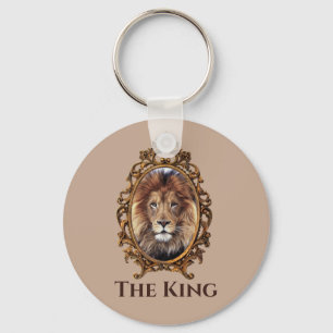 Vintage Elegant Brown Lion King Retro Dads Key Ring