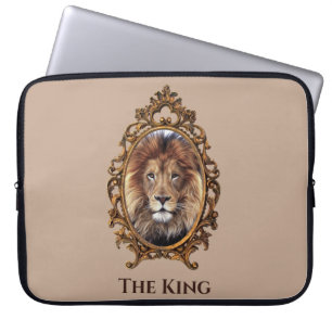 Vintage Elegant Brown Lion King Retro Dads Laptop Sleeve