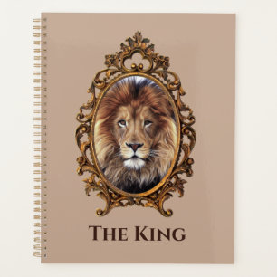Vintage Elegant Brown Lion King Retro Dads Planner