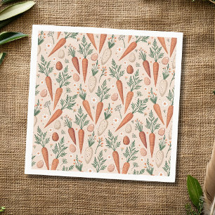 Vintage Elegant Carrots with Blossoms and Tiny Egg Napkin