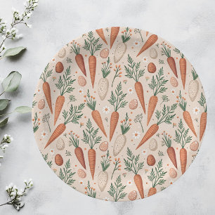 Vintage Elegant Carrots with Blossoms and Tiny Egg Paper Plate