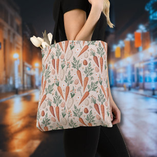 Vintage Elegant Carrots with Blossoms and Tiny Egg Tote Bag