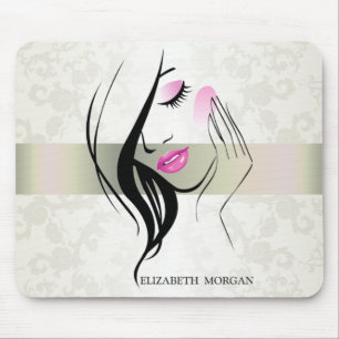 Vintage Elegant,Chic,Lace,Girl Silhouette   Mouse Pad