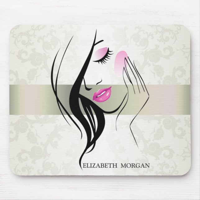 Vintage Elegant,Chic,Lace,Girl Silhouette   Mouse Pad (Front)